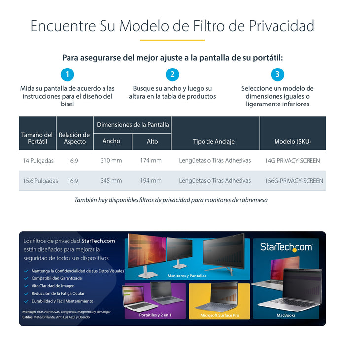 EAN 0065030901970 - StarTech.com 14G-PRIVACY-SCREEN filtro para monitor 35,6 cm (14") Portátil Filtro de privacidad para pant imagen 11