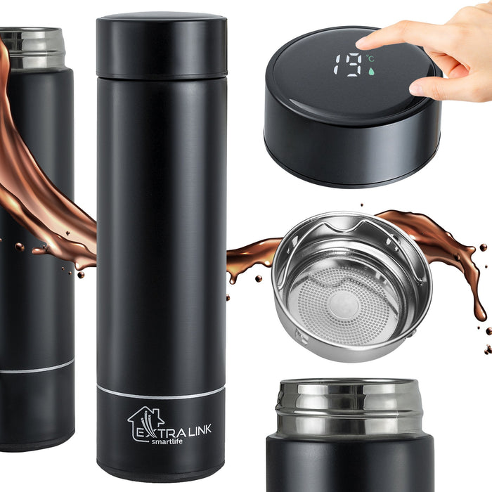 EAN 5905090335818 - Extralink MUG-SMART500 BLACK taza de viaje 500 ml Acero inoxidable imagen 7