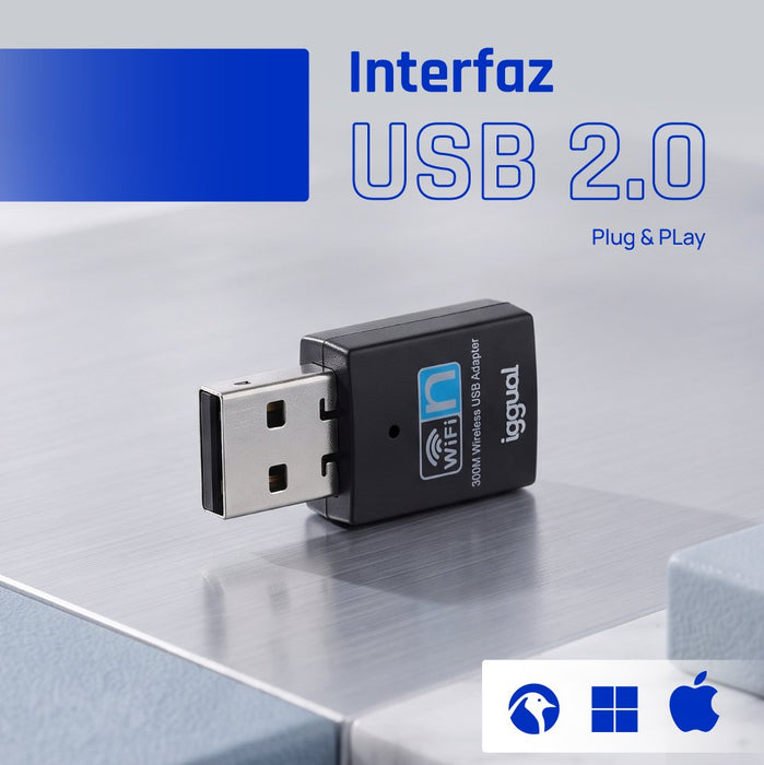 EAN 8435364320488 - iggual IGG320488 adaptador y tarjeta de red WLAN 300 Mbit/s imagen 8