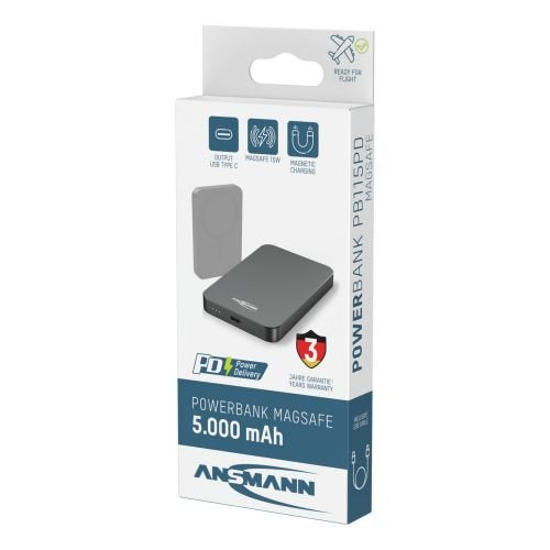 EAN 4013674222223 - Ansmann 1700-0198 batería externa Polímero de litio 5000 mAh Cargador inalámbrico Antracita imagen 7