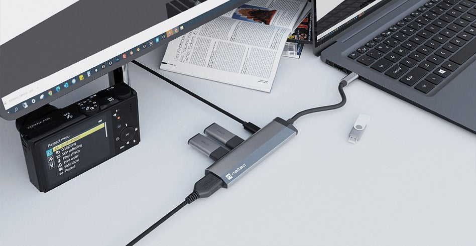 EAN 5901969437232 - NATEC Fowler Slim Alámbrico USB 3.2 Gen 1 (3.1 Gen 1) Type-C Negro, Cromo imagen 5