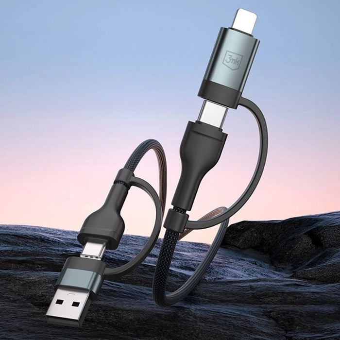 EAN 5903108680363 - 3MK 5903108680363 cable USB USB 2.0 1 m USB A/USB C USB C/Lightning 0,48 Gbit/s 60 W Negro imagen 4