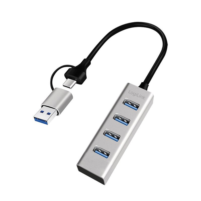 EAN 4052792077100 - LogiLink UA0455 hub de interfaz USB 3.2 Gen 1 (3.1 Gen 1) Type-A + Type-C 5000 Mbit/s Aluminio imagen 3