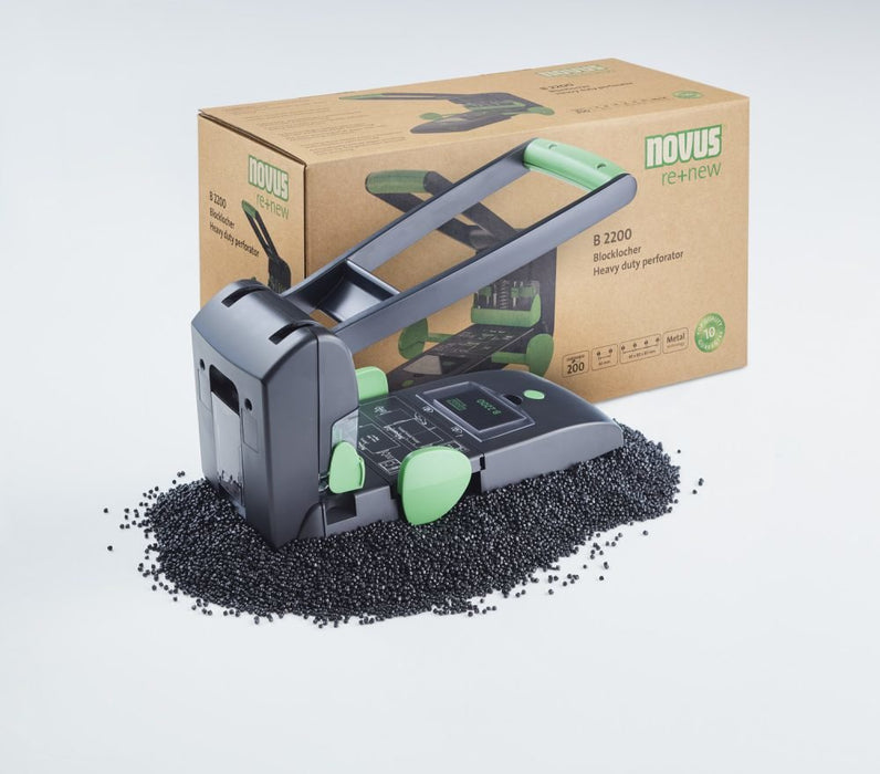 EAN 4009729077962 - Novus B 2200 re+new perforador de papel 200 hojas Negro, Verde imagen 7