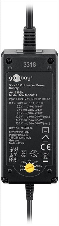 EAN 4040849539992 - Goobay 53999 adaptador e inversor de corriente Interior 36 W Negro imagen 2