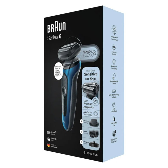 EAN 4210201433040 - Braun Series 6 61-B4500cs Máquina de afeitar de láminas Recortadora Negro, Azul imagen 7