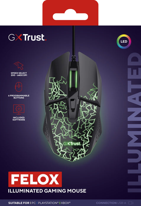 EAN 8713439257496 - Trust GXT 113 Felox ratón Juego mano derecha USB tipo A Óptico 6400 DPI imagen 7