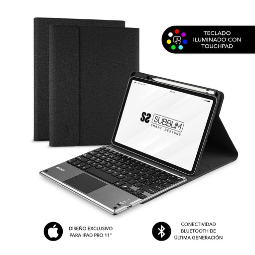 EAN 8436586741426 - SUBBLIM FUNDA + TECLADO TABLET IPAD PRO BLUETOOTH 11'' TOUCHPAD BLACK QWERTY Español Bluetooth/Micro-USB  imagen 1