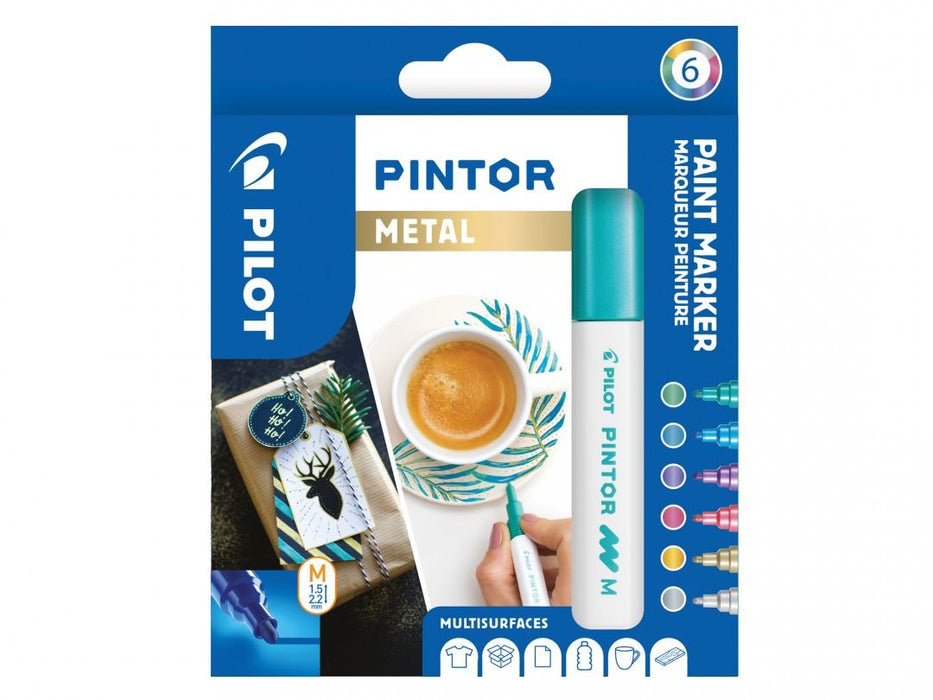 EAN 3131910517450 - Pilot Pintor Oro, Azul metálico, Metallic green, Metallic pink, Violeta metalizado, Plata 6 pieza(s) imagen 1