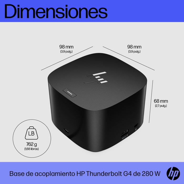 EAN 5704174883234 - HP Thunderbolt 280W G4 Dock w/Combo Cable Alámbrico Thunderbolt 4 Negro imagen 4