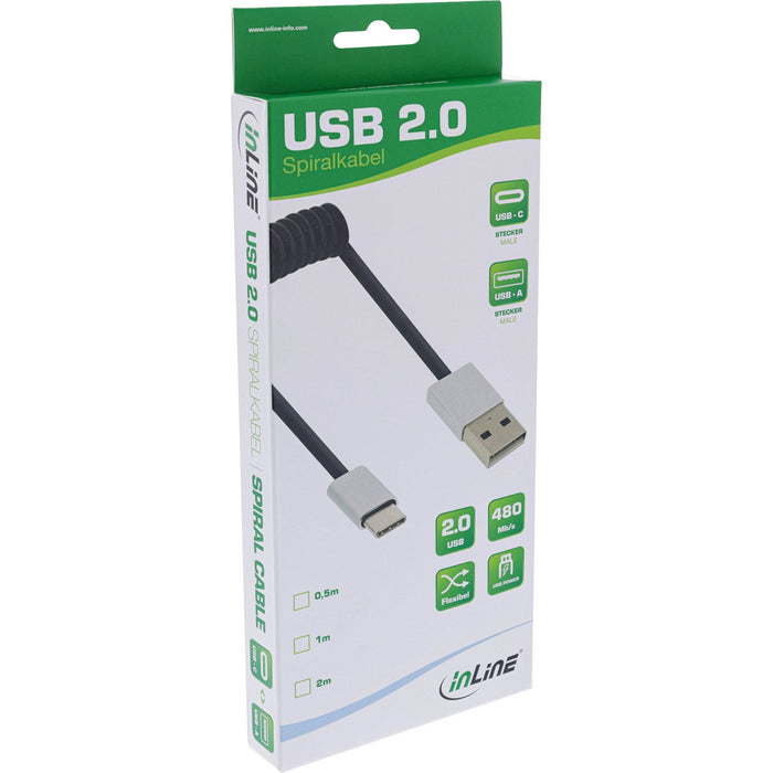 EAN 4043718260751 - InLine 35871 cable USB USB 2.0 1 m USB A USB C 0,48 Gbit/s Negro imagen 2