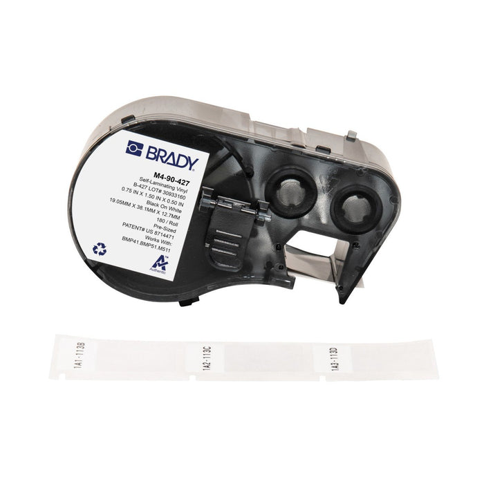 EAN 888434591727 - Brady M4-90-427 etiqueta de impresora Negro, Blanco Etiqueta para impresora autoadhesiva imagen 1
