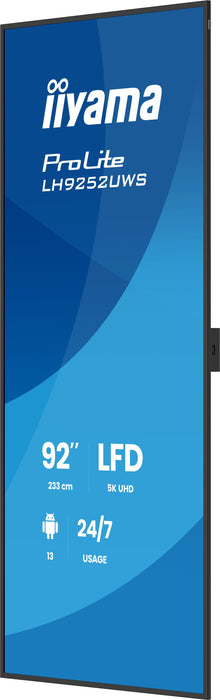 EAN 4948570128051 - iiyama LH9252UWS-B1AG pantalla de señalización Diseño de quiosco 2,34 m (92") LCD Wifi 500 cd / m² UltraW imagen 3