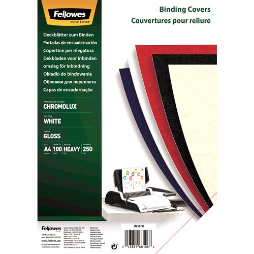 EAN 43859681068 - Fellowes 5378006 cubierta A4 Blanco 100 pieza(s) imagen 1