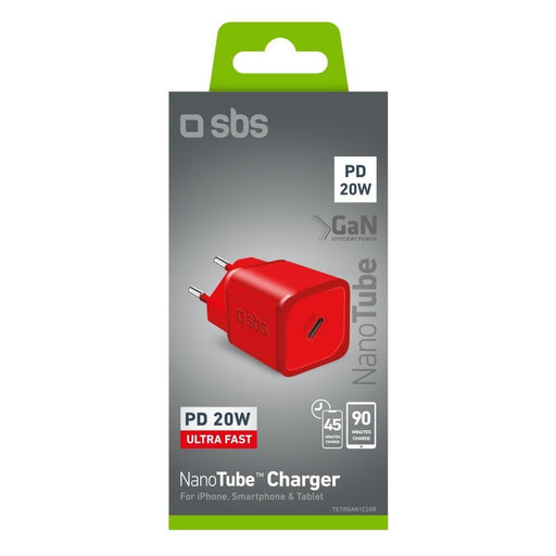 EAN 8018417444623 - SBS TETRGAN1C20R cargador de dispositivo móvil Auriculares, Altavoz portátil, Smartphone, Reloj inteligen imagen 2