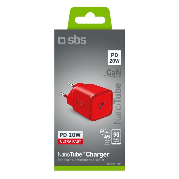 EAN 8018417444623 - SBS TETRGAN1C20R cargador de dispositivo móvil Auriculares, Altavoz portátil, Smartphone, Reloj inteligen imagen 2