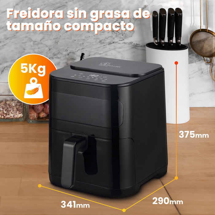 EAN 5906168638671 - Extralink HOME AIR FRYER 10L (6L+4L) EU SJ-1000 2500W freidora Doble Freidora de aire caliente Negro imagen 24