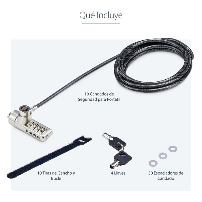 EAN 65030908443 - StarTech.com DUALKA10-LAPTOP-LOCK cable antirrobo Negro, Acero imagen 16