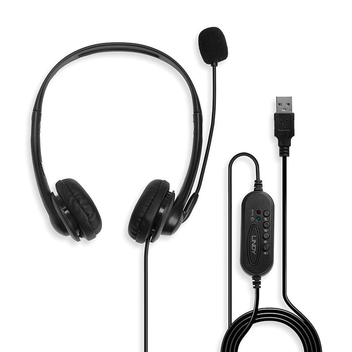 EAN 4002888428705 - Lindy 42870 auricular y casco Auriculares Alámbrico Diadema Llamadas/Música USB tipo A Negro imagen 2