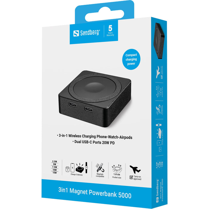 EAN 5705730421280 - Sandberg 421-28 batería externa 5000 mAh Cargador inalámbrico Negro imagen 10