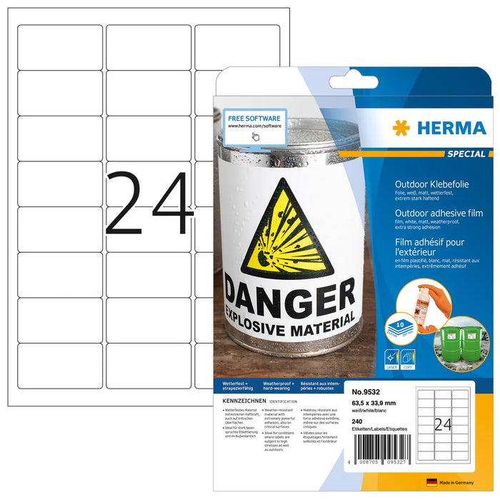 EAN 4008705095327 - HERMA 9532 etiqueta de impresora Blanco Etiqueta para impresora autoadhesiva imagen 1