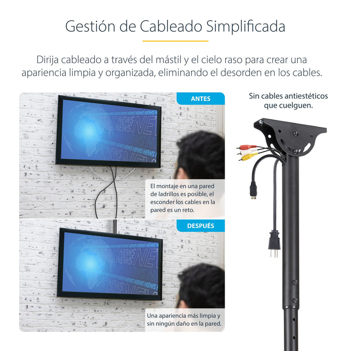 EAN 65030870405 - StarTech.com FPCEILPTBSP soporte para pantalla de señalización 190,5 cm (75") Negro imagen 11