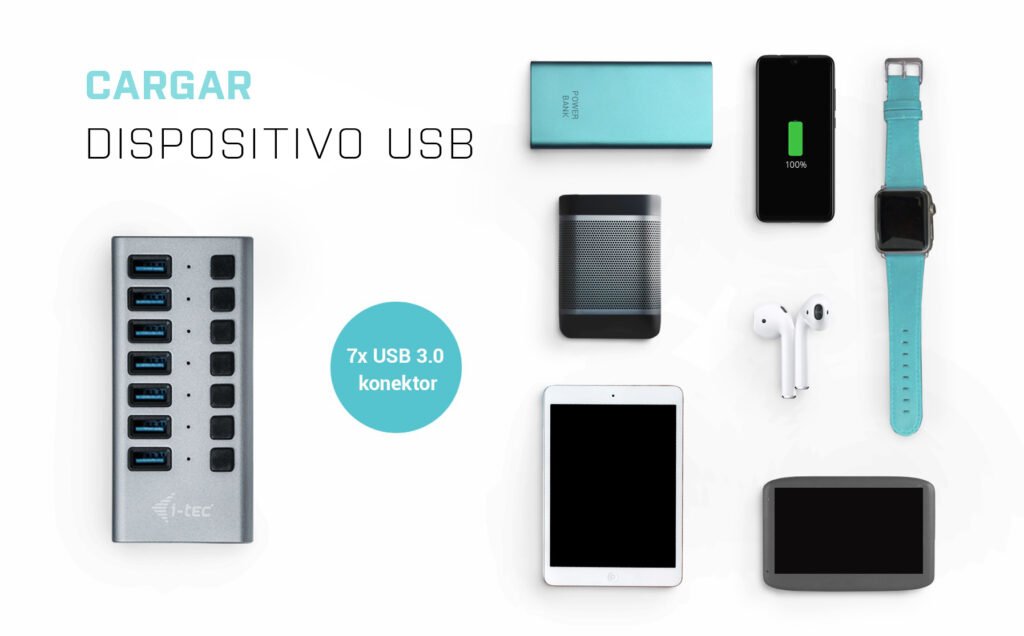 EAN 8595611702938 - i-tec U3CHARGEHUB7 cargador de dispositivo móvil Universal Gris Corriente alterna Carga rápida Interior imagen 5