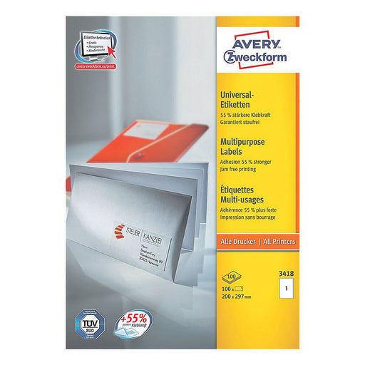 EAN 4004182034187 - Avery 3418 etiqueta de impresora Blanco Etiqueta para impresora autoadhesiva imagen 1