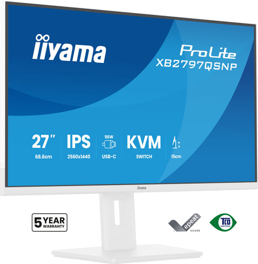 EAN 4948570125951 - iiyama ProLite XB2797QSNP-W1 27" IPS LCD pantalla para PC 68,6 cm (27") 2560 x 1440 Pixeles Quad HD Blanc imagen 1