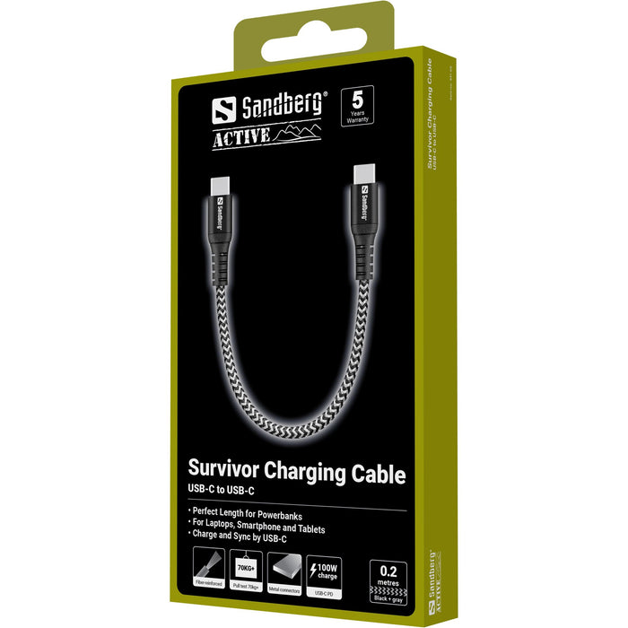 EAN 5705730441660 - Sandberg 441-66 cable USB USB 2.0 0,2 m USB C Negro, Blanco imagen 4