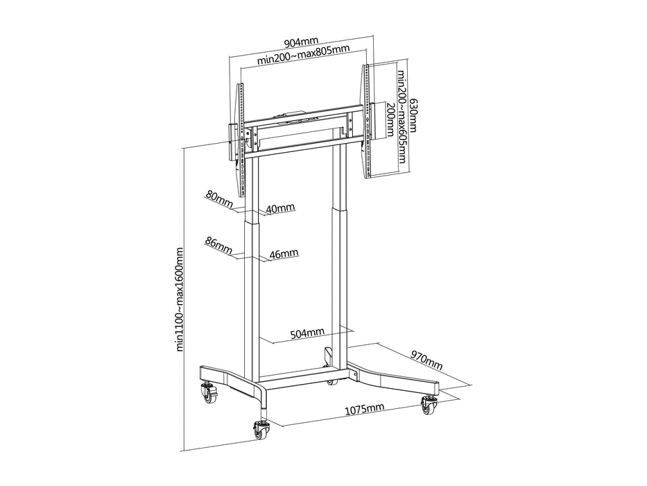 EAN 4015867238448 - Equip 650632 soporte para TV 2,54 m (100") Negro imagen 8