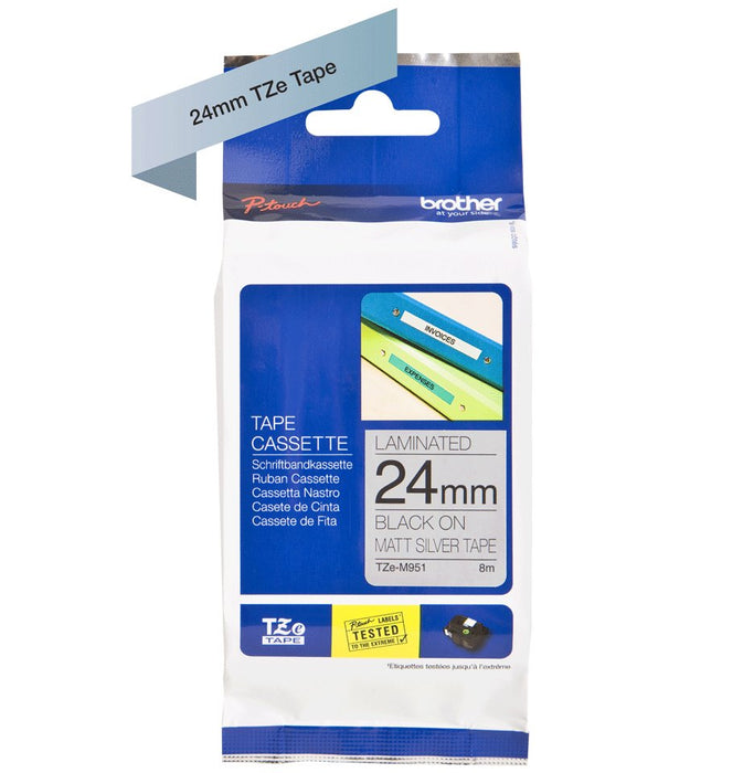EAN 4977766692588 - Brother TZE-M951 cinta para impresora de etiquetas Negro sobre plata imagen 3