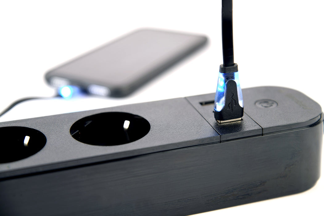 EAN 8716309128407 - Gembird TSL-PS-S4U-01 regleta inteligente 4 salidas AC Tipo E 1,5 m 3 3680 W Negro imagen 4