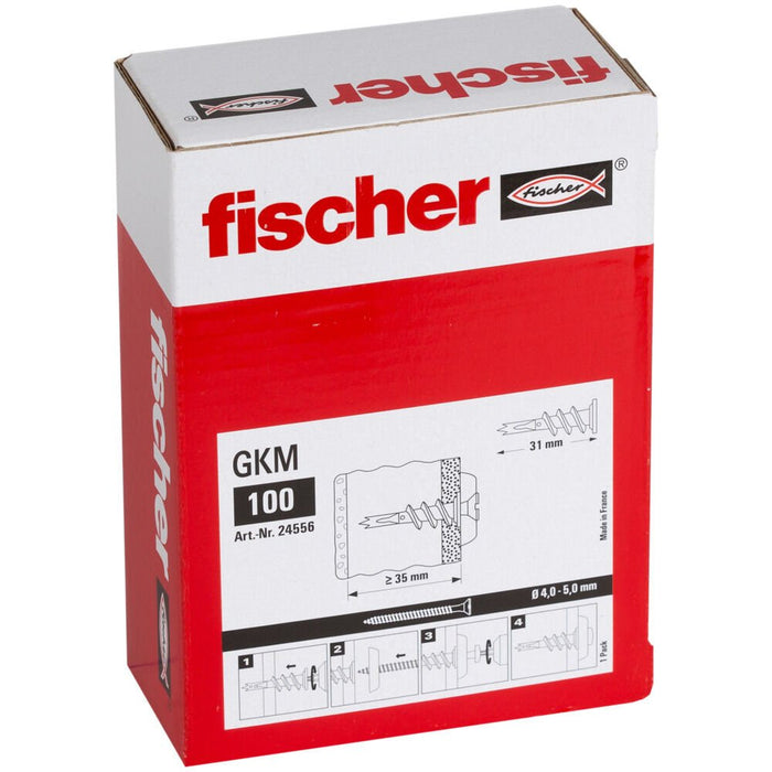 EAN 4006209245569 - Fischer 24556 tornillo de anclaje y taco 100 pieza(s) Enchufe de pared 31 mm imagen 2