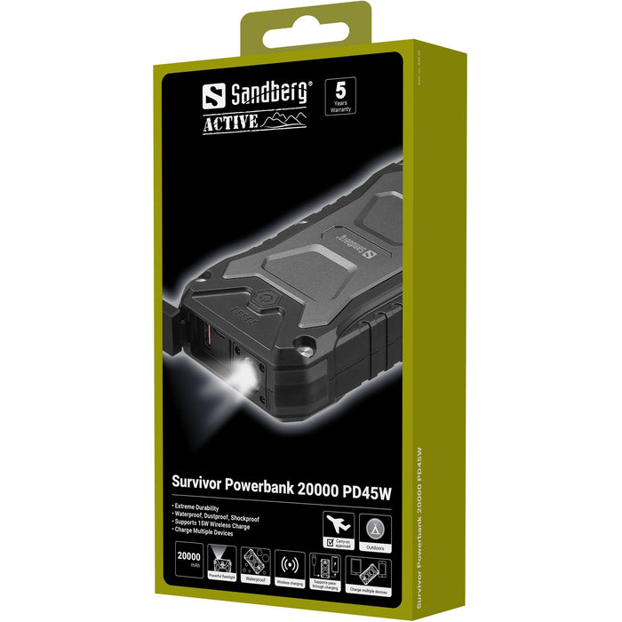 EAN 5705730420924 - Sandberg 420-92 batería externa 20000 mAh Cargador inalámbrico Negro imagen 8