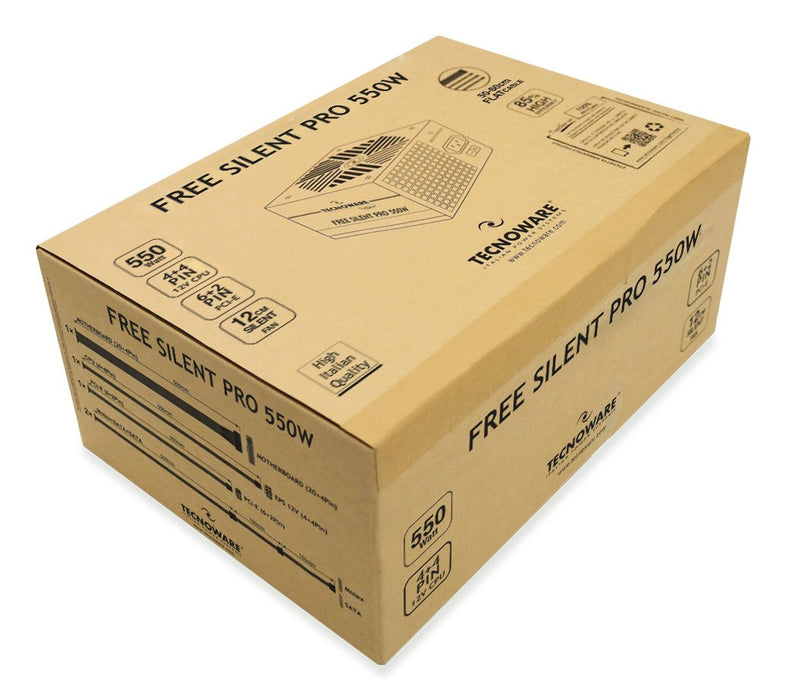 EAN 8026475183408 - Tecnoware Free Silent PRO 550 unidad de fuente de alimentación 550 W 20+4 pin ATX ATX Negro imagen 5
