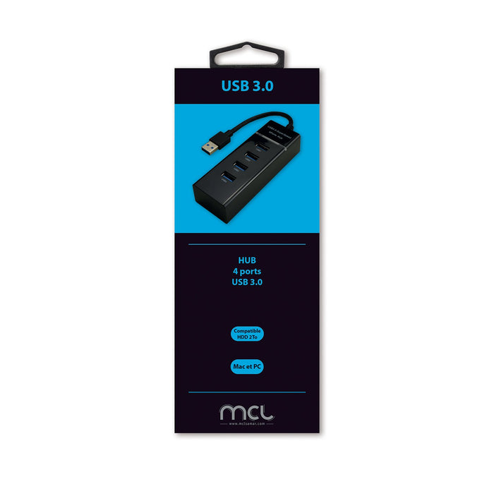 EAN 3700224758769 - MCL USB3-M104B/N hub de interfaz USB 3.2 Gen 1 (3.1 Gen 1) Type-A 5000 Mbit/s Negro imagen 2