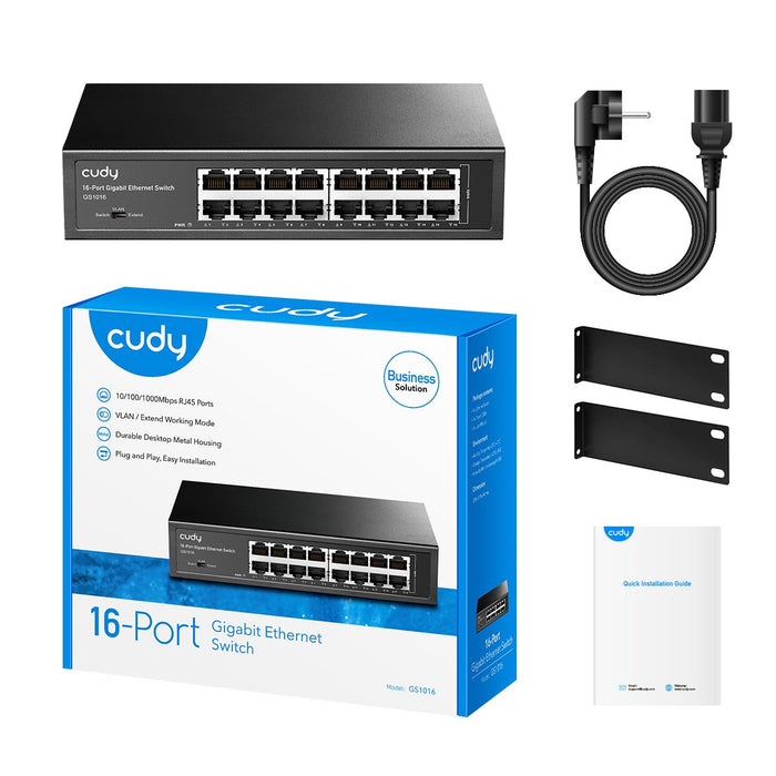 EAN 6971690791117 - Cudy GS1016 switch Gigabit Ethernet (10/100/1000) Negro imagen 4