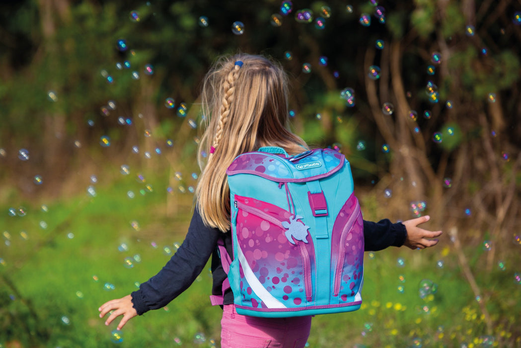 EAN 4008110344539 - Herlitz SoftLight Plus GreenLine Pink Bubbles juego de mochila escolar Chica Poliéster Azul, Rosa imagen 9