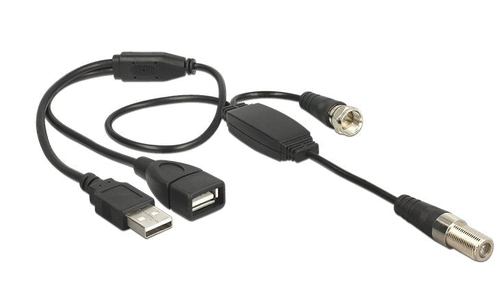 EAN 4043619130061 - DeLOCK 13006 cable coaxial RG-174 0,22 m 1 x IEC female 1 x IEC plug, 1 x USB 2.0 Type-A female, 1 x USB  imagen 1