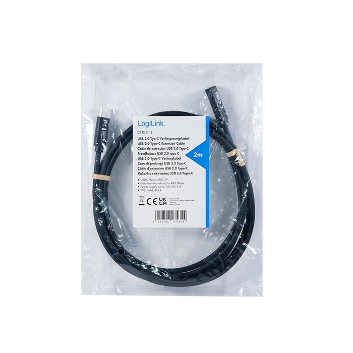 EAN 4052792074314 - LogiLink CU0211 cable USB USB 2.0 2 m USB C 0,48 Gbit/s 100 W Negro imagen 4