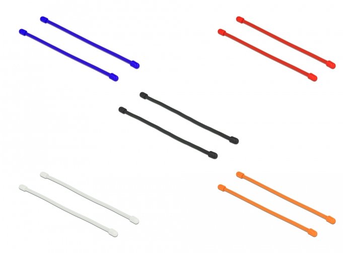 EAN 4043619189724 - DeLOCK 018972 presilla Negro, Azul, Naranja, Rojo, Blanco 10 pieza(s) imagen 1