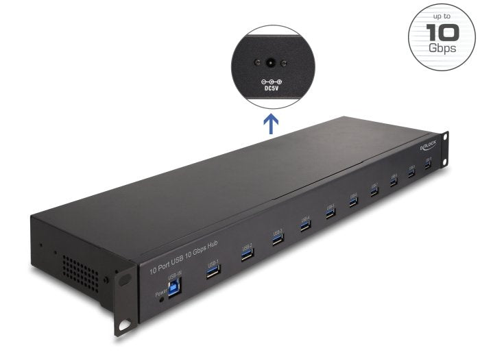 EAN 4043619642403 - DeLOCK 64240 hub de interfaz USB 3.2 Gen 2(3.1 Gen 2) Type-B 10000 Mbit/s Negro imagen 3