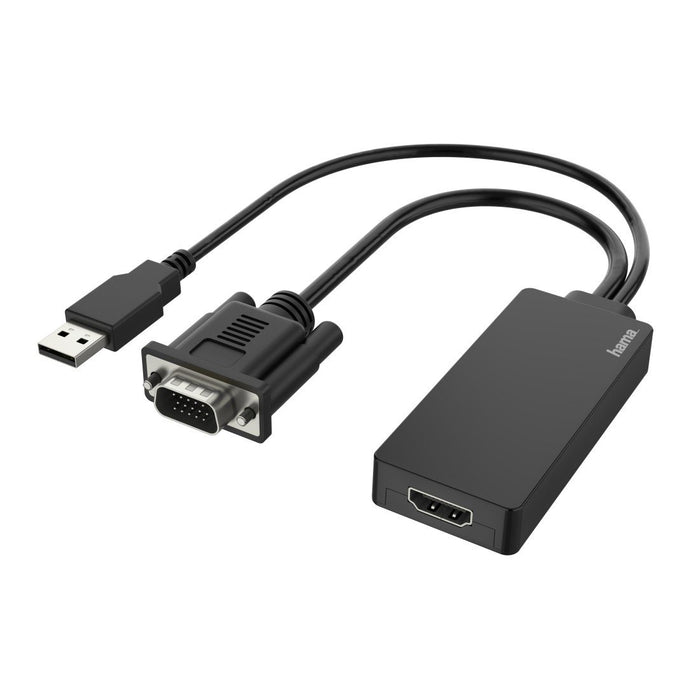 EAN 4047443437440 - Hama 00200342 adaptador de cable de vídeo 0,15 m USB Type-A + VGA (D-Sub) HDMI Negro imagen 1