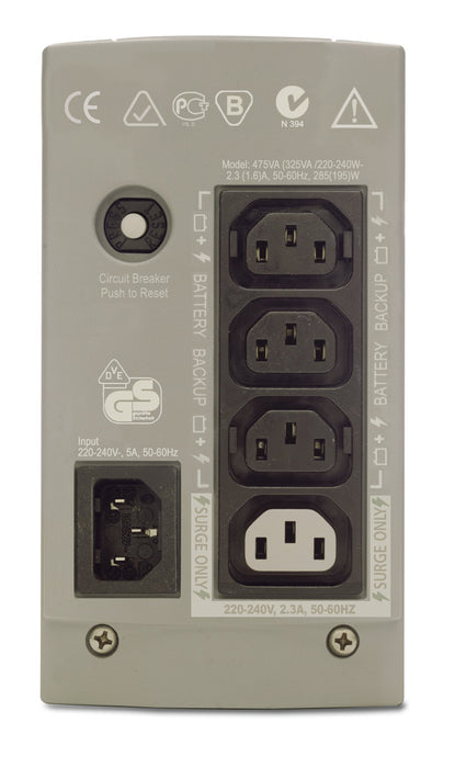 EAN 0731304120506 - APC Back-UPS CS 325 w/o SW sistema de alimentación ininterrumpida (UPS) 0,325 kVA 210 W imagen 2