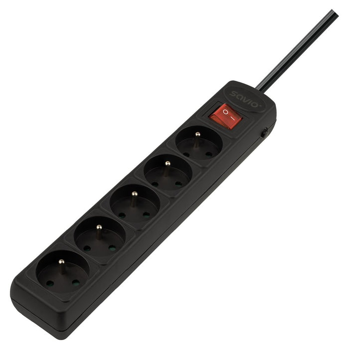 EAN 5905106070085 - Savio LZ-18 base múltiple 5 m 5 salidas AC Interior Negro imagen 3