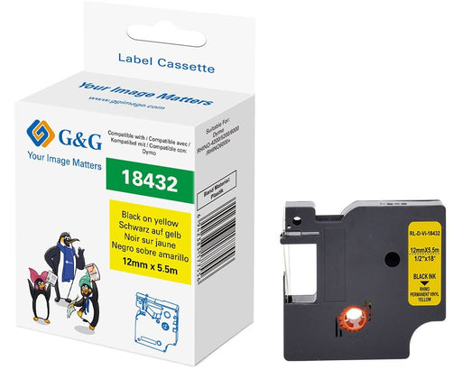 EAN 6942383177556 - G&G 21705 cinta para impresora de etiquetas Negro sobre amarillo imagen 1