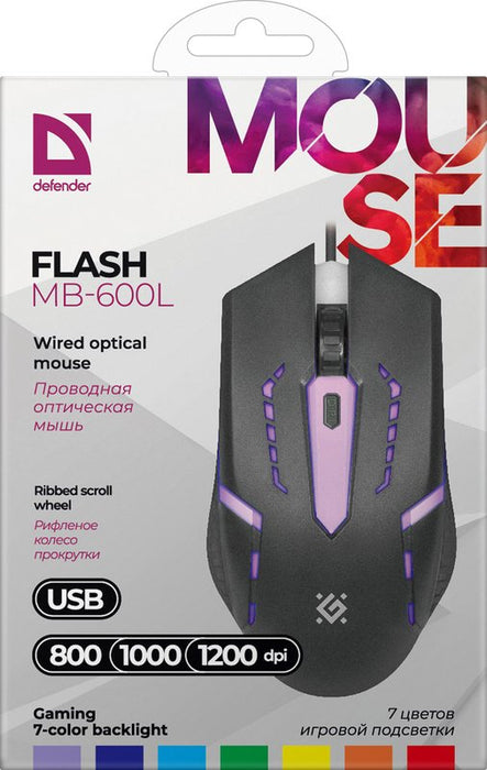 EAN 4714033526005 - Defender FLASH MB-600L ratón Juego Ambidextro USB tipo A Óptico 1200 DPI imagen 8