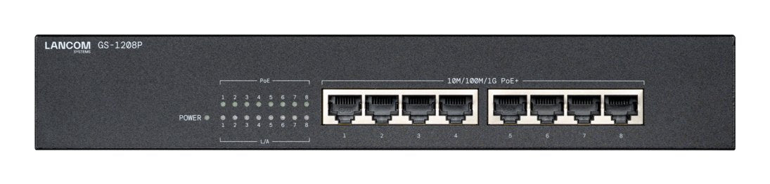 EAN 4044144616730 - GS-1208P No administrado Gigabit Ethernet (10/100/1000) Energía sobre Ethernet (PoE) 1U Negro imagen 1