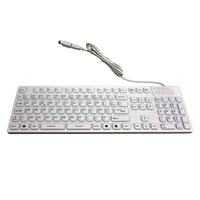 EAN 3700224772420 - MCL WATERPROOF IP68 WIRED teclado Universal USB + PS/2 AZERTY Francés Blanco imagen 1